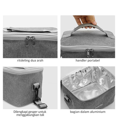 ecentio Lunch bag tas bekal Cooler Bag Thermal Bag Aluminium Tas bekal
