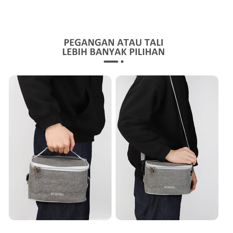 ecentio Lunch bag tas bekal Cooler Bag Thermal Bag Aluminium Tas bekal - ecentio