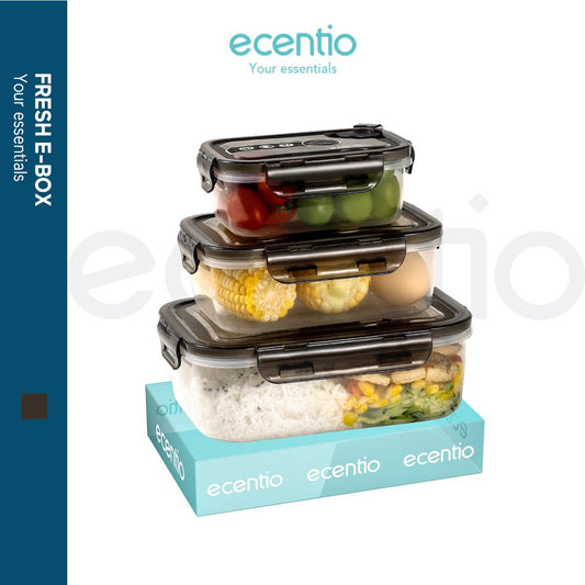 ecentio Food Container 3pcs Wadah Makanan Serbaguna Kotak Set - ecentio