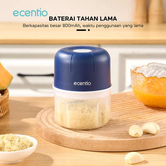 ecentio Mini Chopper Blender 6 pisau 250ml Portable Penggiling Bumbu Dapur Portable Penumbuk bawang biru gelap