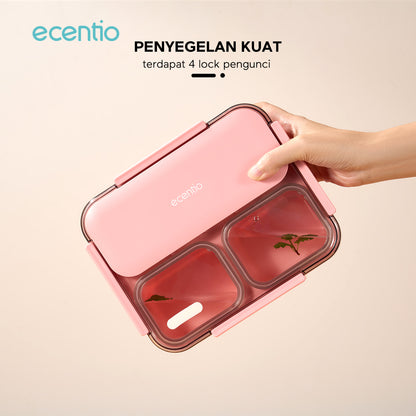 【🌟2 Pcs Set】【Anti Tumpah 2.0】ecentio lunch box 1150ml sekat 3 dengan kotak sauce BPA free tempat makan+Disney botol minum