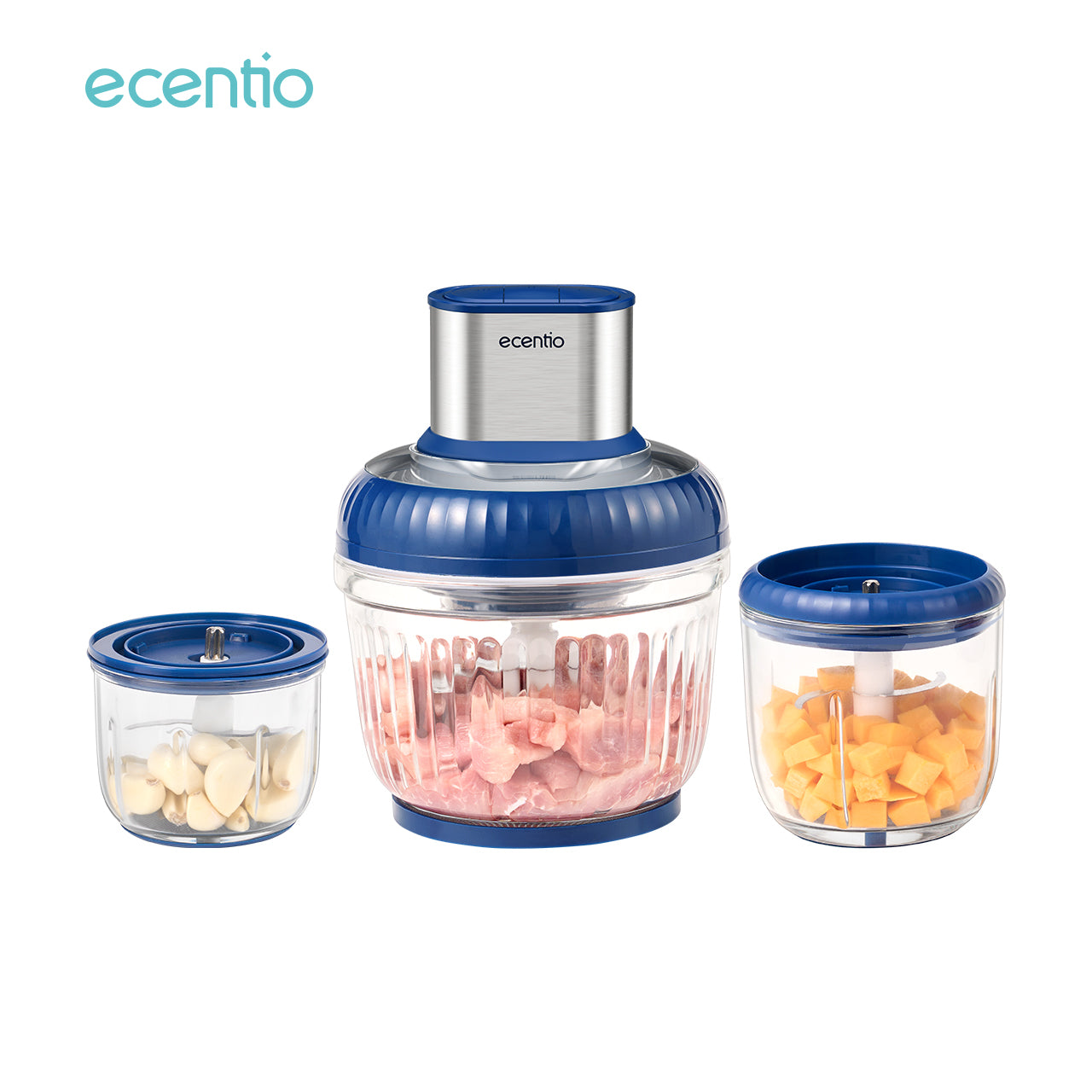 ecentio 3 in 1 kaca Chopper blender 2500ml+800ml+450ml anak multi-fungsi kaca penggiling daging mesin memasak mesin makanan pendamping