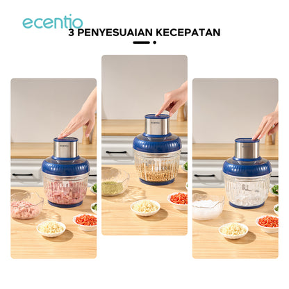 ecentio 3 in 1 kaca Chopper blender 2500ml+800ml+450ml anak multi-fungsi kaca penggiling daging mesin memasak mesin makanan pendamping