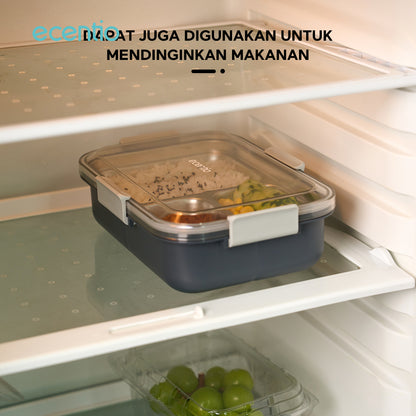 【🌟Pre-Order】【1.0 anti tumpah】ecentio lunch box stainless portable 850ml sekat 3 tempat makan kecil free sendok