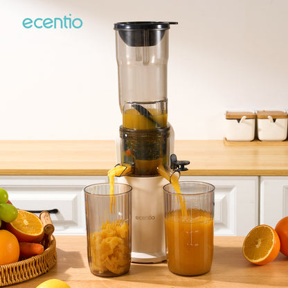 ecentio slow juicer putih baru tanpa ampas corong lebar 82mm 550ML+600ML blender buah 150W