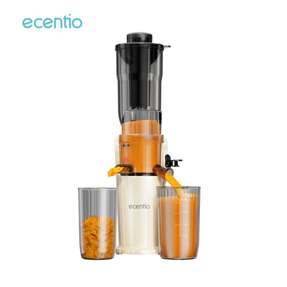 ecentio slow juicer putih baru tanpa ampas corong lebar 82mm 550ML+600ML blender buah 150W