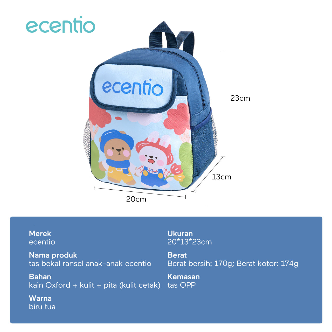 ecentio lunch bag anak tas bekal lucu Alumunium foil