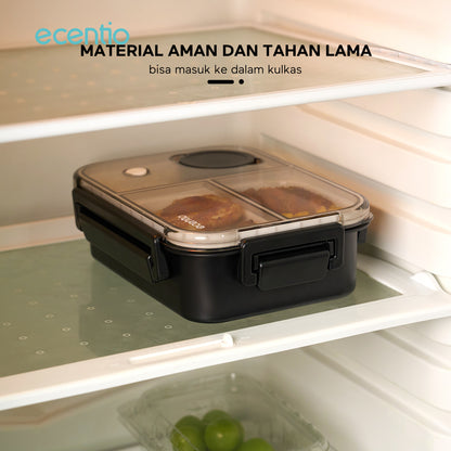 【🌟Pre-Order】【2.0 anti tumpah】ecentio tempat makan 3 sekat 800ml free sendok kotak sauce BPA free lunch box