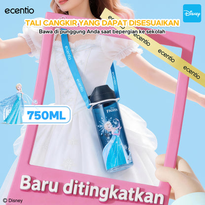 Pre-Order [Back To School] ecentio Disney Elsa botol minum anak & kotak makan anak 800ml anti tumpah lunch box gratis sendok tas bekal tas sekolah back to school kotak snack aman makanan BPA Free tahan panas tahan bocor