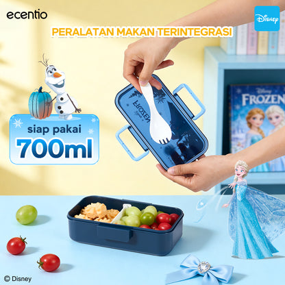 Pre-Order [Back To School] ecentio Disney Elsa botol minum anak & kotak makan anak 800ml anti tumpah lunch box gratis sendok tas bekal tas sekolah back to school kotak snack aman makanan BPA Free tahan panas tahan bocor