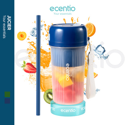 【GARANSI 12 BULAN】ecentio juicer jus 350ml 12 pisau Produk baru pada 2024 dengan sedotan portable blender mini