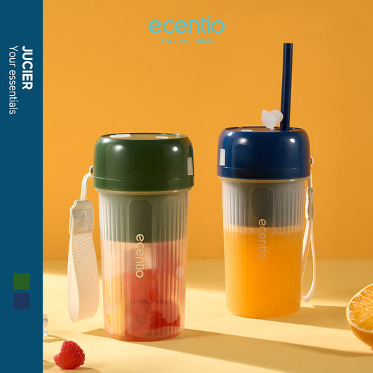 【GARANSI 12 BULAN】ecentio juicer jus 350ml 12 pisau Produk baru pada 2024 dengan sedotan portable blender mini