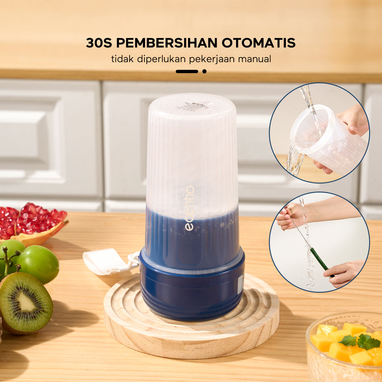 【GARANSI 12 BULAN】ecentio juicer jus 350ml 12 pisau Produk baru pada 2024 dengan sedotan portable blender mini