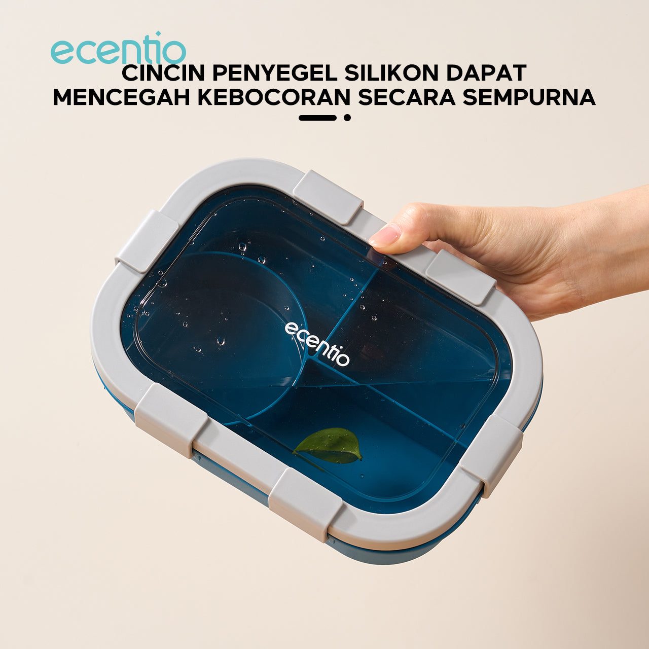 ecentio tempat makan Kotak Makan Lunch Box anti tumpah 1.4L mangkuk sup+sendok BPA Free