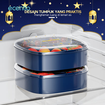 【🌟Pre-Order】【Ramadan Exclusive】ecentio Wadah Penyimpanan Makanan 4 Sekat 800ml Bebas BPA