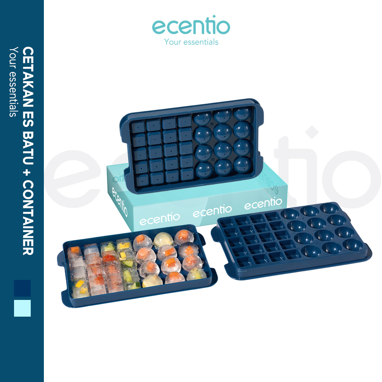 【Buy 1 get 3】ecentio Tumbler Minum 900ml Stainless Steel | Anti Bocor, Premium & Tahan Panas Dingin Free gift: Mixer Stick dry battery (Silver)  and Ice Tray 32 Grid