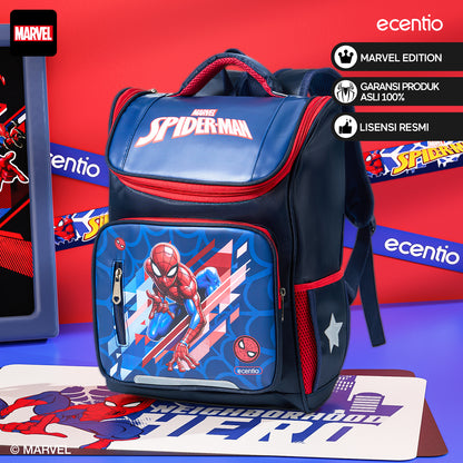 ecentio Tas Anak Sekolah Laki Laki SD Import Bahan Nilon Premium Karakter disney spider man back to school