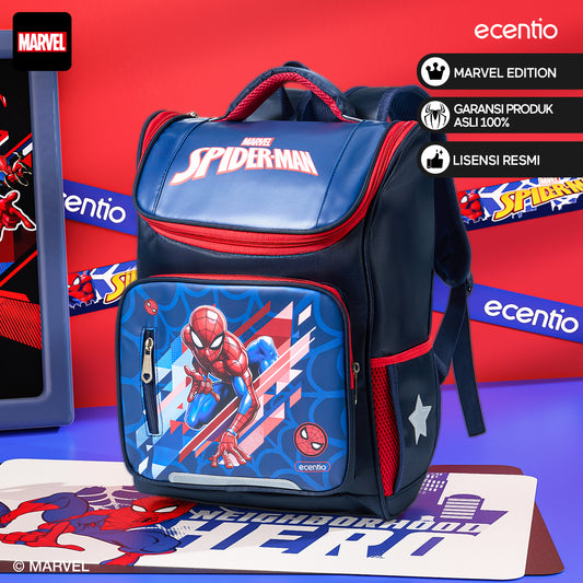ecentio Tas Anak Sekolah Laki Laki SD Import Bahan Nilon Premium Karakter disney spider man back to school