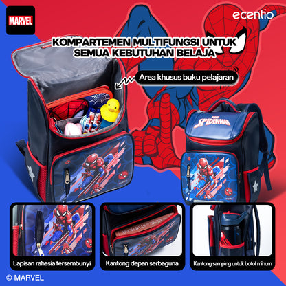 ecentio Tas Anak Sekolah Laki Laki SD Import Bahan Nilon Premium Karakter disney spider man back to school