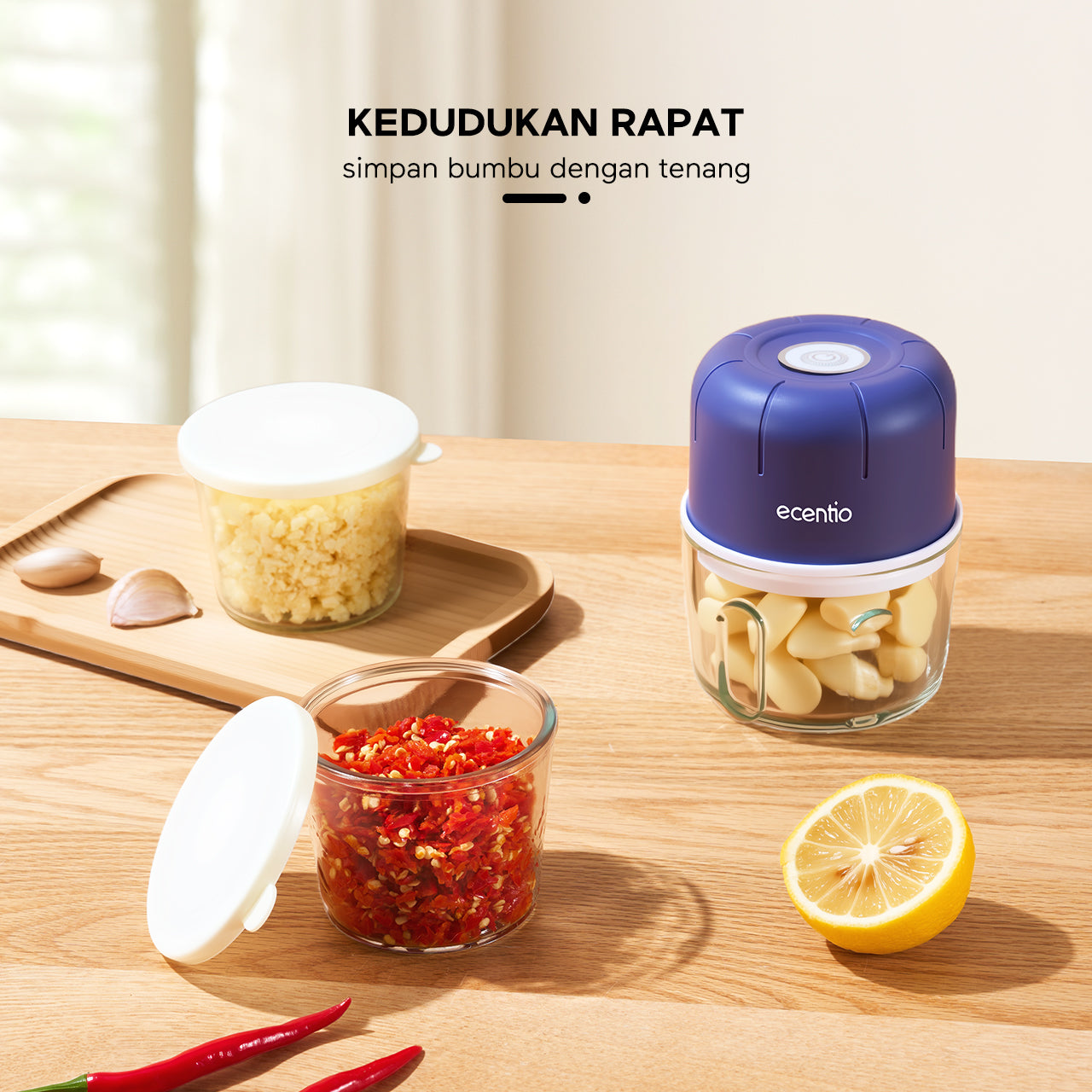 ecentio Ramadhan Kitchen Hampers — Glass Container 3pcs + Gelas Kaca + Label Morandi