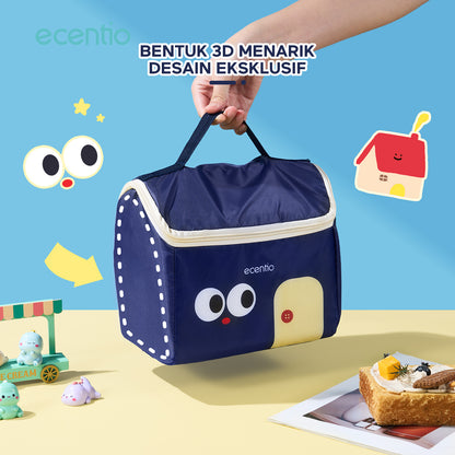 ecentio lunch bag besar Desain Orisinil tas bekal anak sekolah lucu aesthetic portable Bahan tahan air + aluminium foil EPE berinsulasi