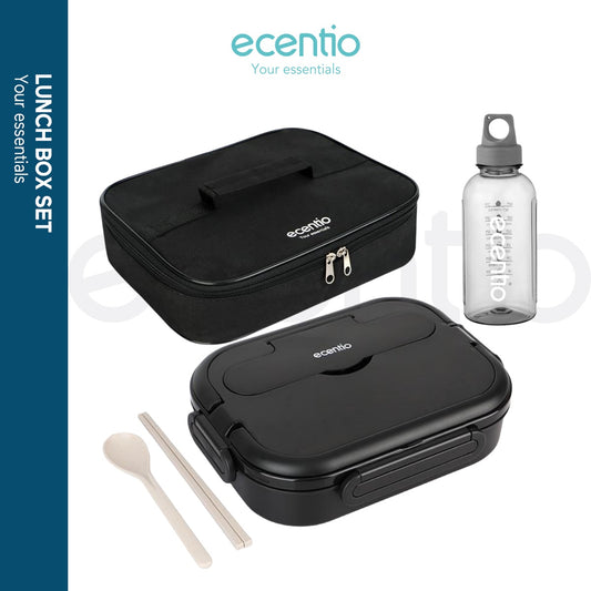 ecentio lunch box Kotak Makan stainless steel 1000ml Tas Bekal 3pcs set