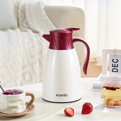 ecentio LED termos air panas Dingin 24 Jam 1L termos Air Panas Bayi Buat Susu aesthetic portable termos air panas pencet termos es batu tahan lama