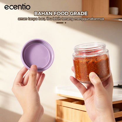 ecentio Paket Hemat Dapur & Minum｜Toples Kaca 6pcs + Botol Minum Aluminium 750ml + Label Morandi