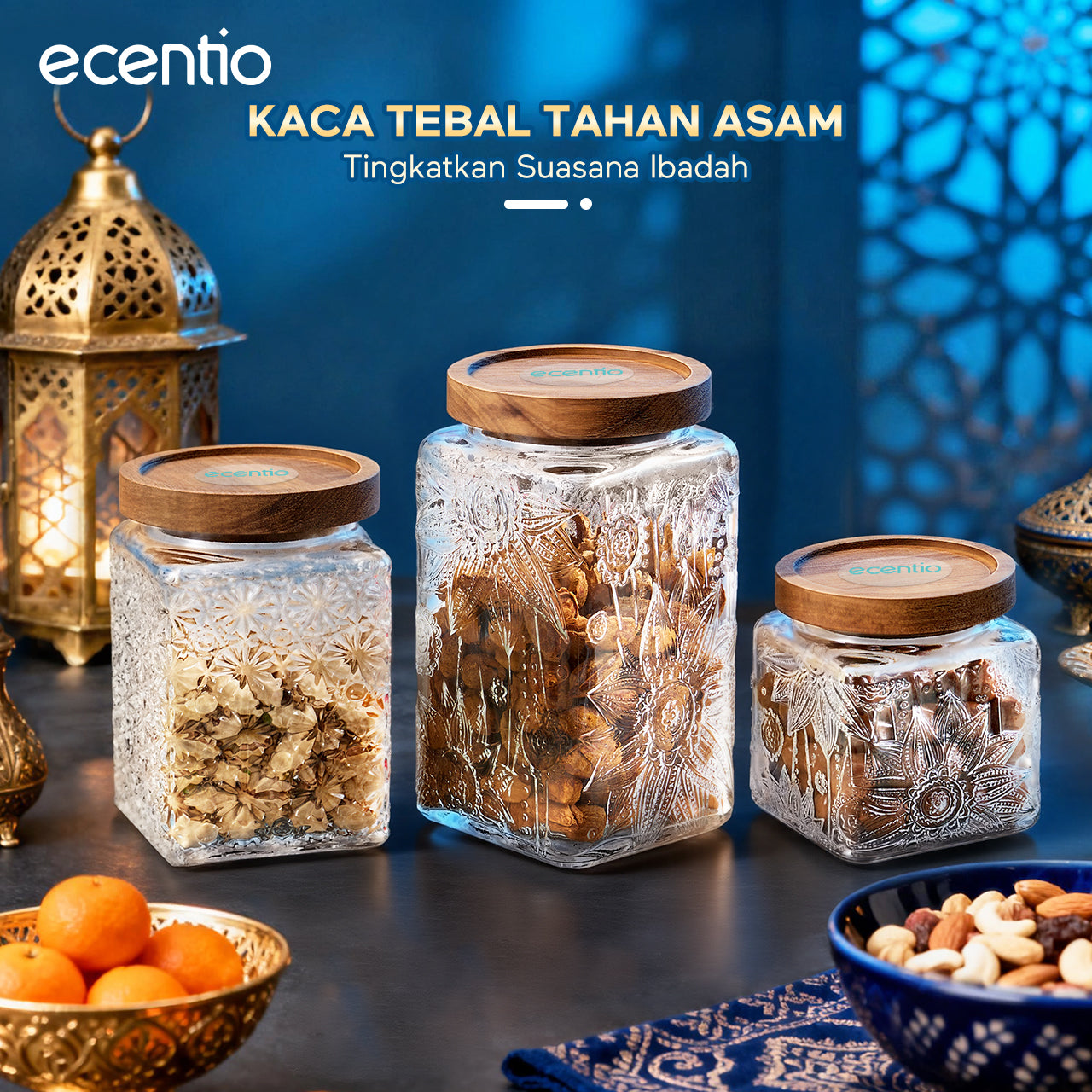 [NEW] ecentio Toples Mewah Aesthetic ramadan Emas Kaca Ukuran Besar