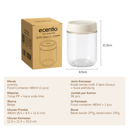 ecentio Ramadhan Meal Prep Gift Set — 10pcs Lunch Box + 6 Blade Garlic Chopper + Glass Container 480ml*2