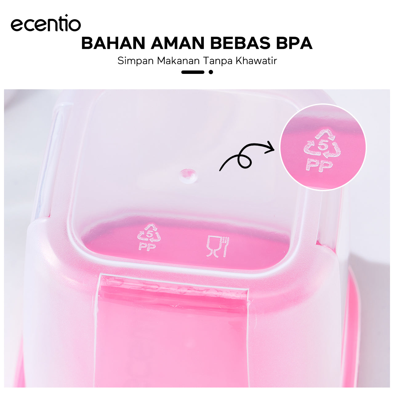 ecentio Set Toples Plastik Bening  BPA Free Tumpuk Hemat Ruang untuk Keluarga Sahur Buka Puasa, Kedap Udara Kunci Kesegaran Makanan food container, toples lebaran aesthetic