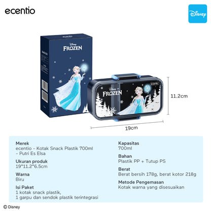 Pre-Order ecentio x Disney Paket Kolaborasi  Kotak camilan Spider-Man dan Putri Elsa serta gelas lucu yang bebas BPA, tas bekal