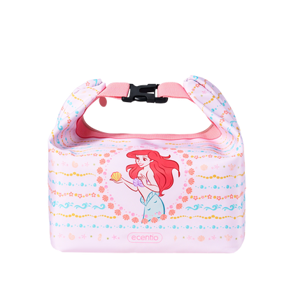 [Back To School] ecentio × Disney Princess Ariel Botol Minum & Kotak Makan Anak Anti Tumpah Lunch Box Snack box Free Sendok Tas Bekal BPA Free Tahan Panas - PO 11 June