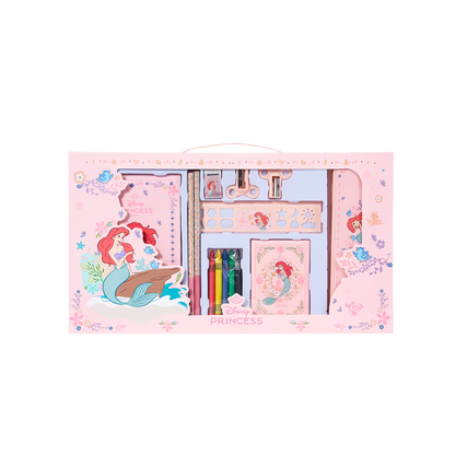[Back To School] ecentio × Disney Princess Ariel Botol Minum & Kotak Makan Anak Anti Tumpah Lunch Box Snack box Free Sendok Tas Bekal BPA Free Tahan Panas - PO 11 June