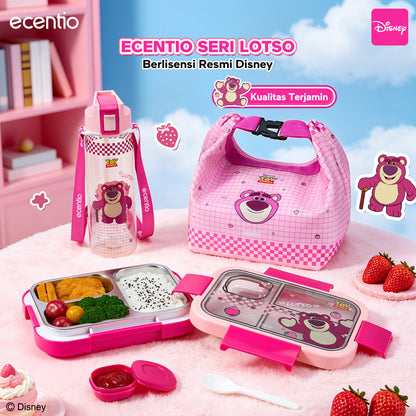 [Back To School] ecentio Kotak Makan Anak Lotso Set Bekal Sekolah Lunch Box Stainless 750ml Botol Minum 900ml Tas Bekal BPA Free Tempat Makan Anak