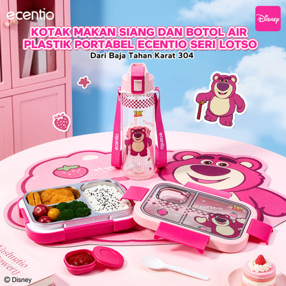 [Back To School] ecentio Kotak Makan Anak Lotso Set Bekal Sekolah Lunch Box Stainless 750ml Botol Minum 900ml Tas Bekal BPA Free Tempat Makan Anak