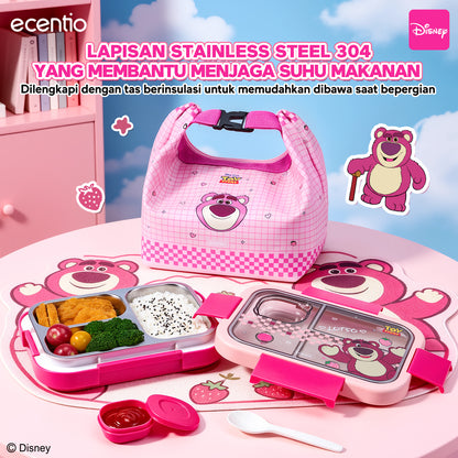 [Back To School] ecentio Kotak Makan Anak Lotso Set Bekal Sekolah Lunch Box Stainless 750ml Botol Minum 900ml Tas Bekal BPA Free Tempat Makan Anak