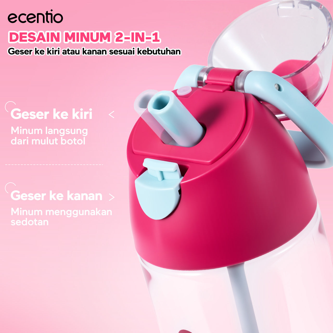 ecentio Tumbler Stainless anak 550ml/750ml Portable Thermos Botol Minum Besar Dengan Tas Tahan Panas Dingin 24 Jam Aesthetic Lucu Termos Air Panas Kopi Dengan Sedotan Cocok Untuk Sekolah Anak Laki-Laki