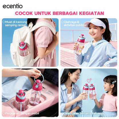ecentio Tumbler Stainless anak 550ml/750ml Portable Thermos Botol Minum Besar Dengan Tas Tahan Panas Dingin 24 Jam Aesthetic Lucu Termos Air Panas Kopi Dengan Sedotan Cocok Untuk Sekolah Anak Laki-Laki
