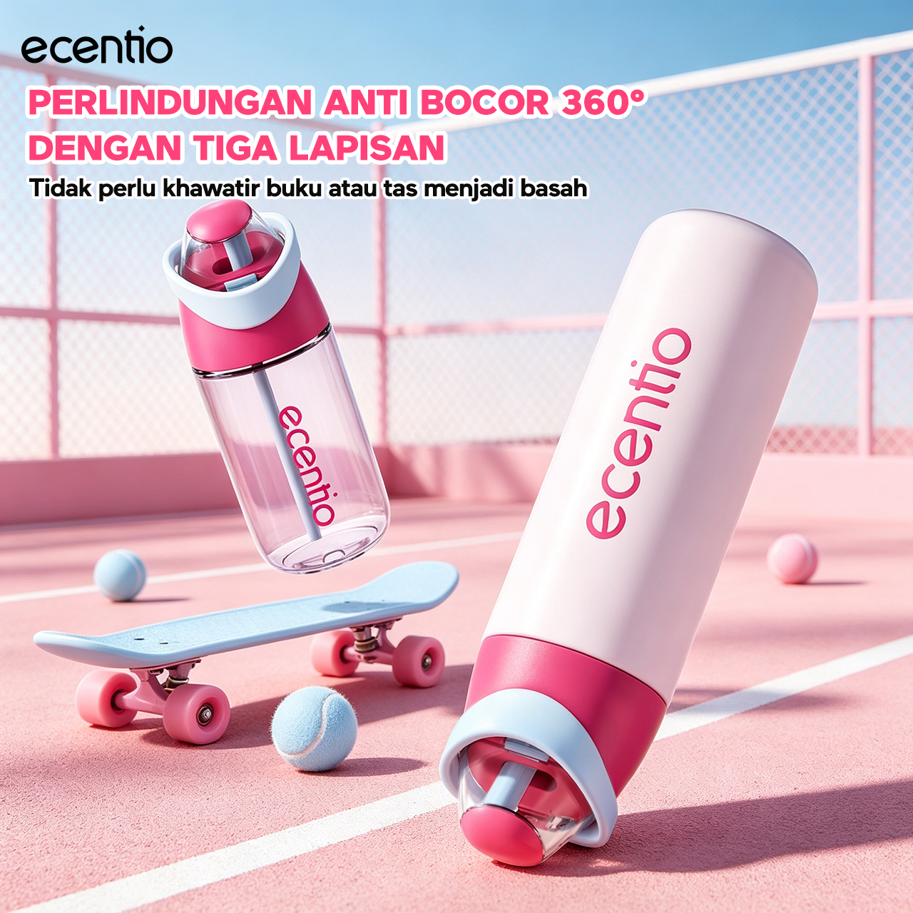 ecentio Tumbler Stainless anak 550ml/750ml Portable Thermos Botol Minum Besar Dengan Tas Tahan Panas Dingin 24 Jam Aesthetic Lucu Termos Air Panas Kopi Dengan Sedotan Cocok Untuk Sekolah Anak Laki-Laki