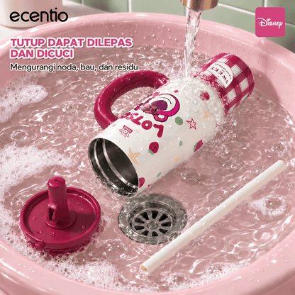 [Lotso][HOT] ecentio Tumbler Stainless Steel 1200ml Lotso Disney Botol Minum Termos Vacuum Tahan Dingin Panas 24 Jam Anti Bocor dengan Sedotan Aesthetic Portable