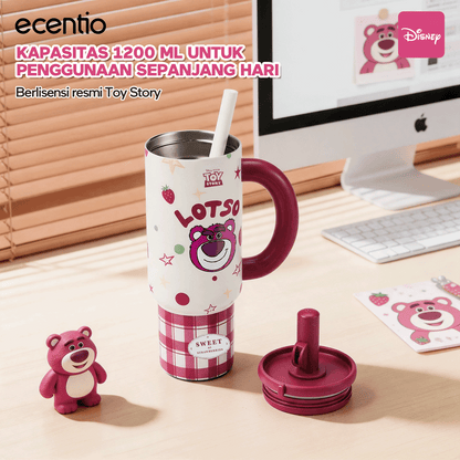 [Lotso][HOT] ecentio Tumbler Stainless Steel 1200ml Lotso Disney Botol Minum Termos Vacuum Tahan Dingin Panas 24 Jam Anti Bocor dengan Sedotan Aesthetic Portable