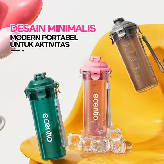 ecentio botol air minum Portable 500ml Olahraga bottle tail benning Anti Bocor BPA free dengan saringan teh