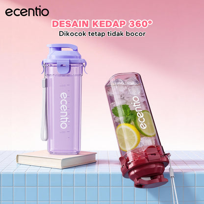 ecentio botol minum aesthetic portable-500ml aesthetic Olahraga bottle tail benning Anti Bocor botol plastik dengan saringan teh botol minum anak laki bpa free botol tumbler