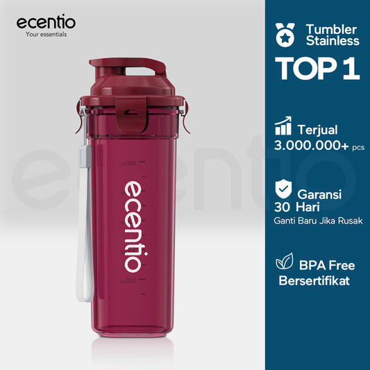 ecentio botol minum aesthetic portable-500ml aesthetic Olahraga bottle tail benning Anti Bocor botol plastik dengan saringan teh botol minum anak laki bpa free botol tumbler