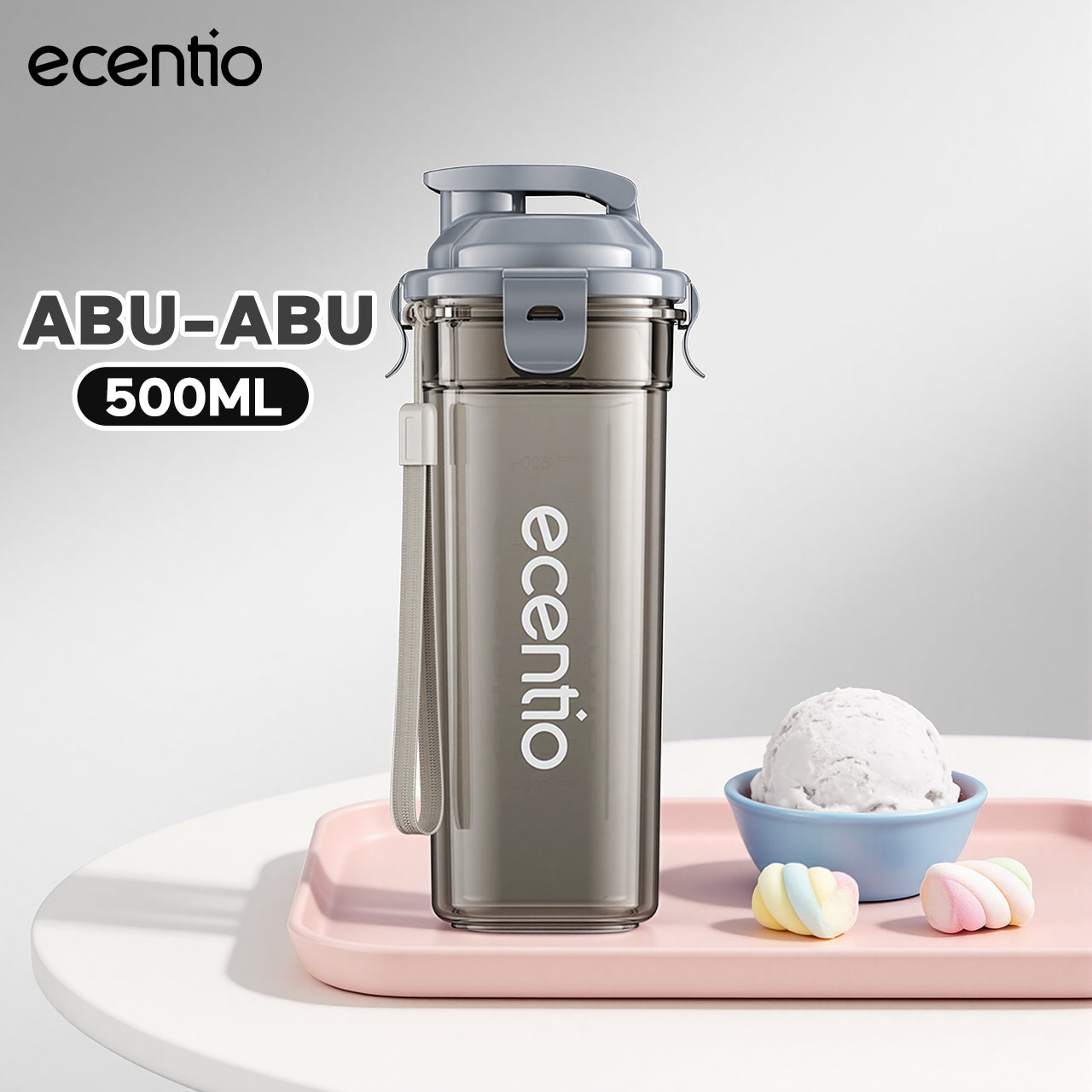 ecentio botol minum aesthetic portable-500ml aesthetic Olahraga bottle tail benning Anti Bocor botol plastik dengan saringan teh botol minum anak laki bpa free botol tumbler