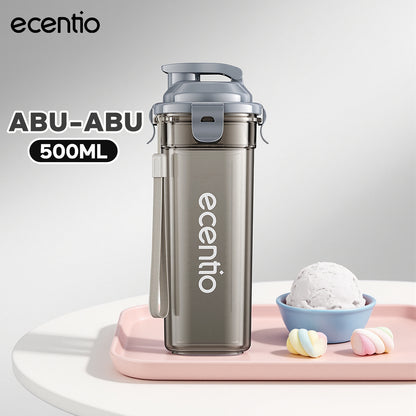 ecentio botol minum aesthetic portable-500ml aesthetic Olahraga bottle tail benning Anti Bocor botol plastik dengan saringan teh botol minum anak laki bpa free botol tumbler