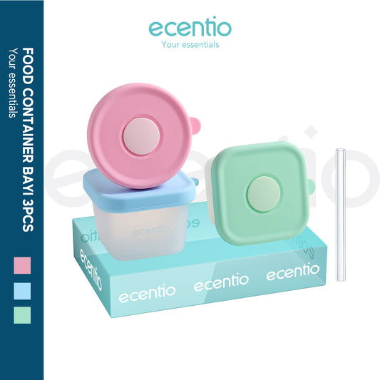 ecentiokids baby food container silikon BPA FREE baby food storage 3pcs
