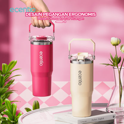 ecentio Tumbler Minum 900ml Stainless Steel | Anti Bocor, Premium & Tahan Panas Dingin