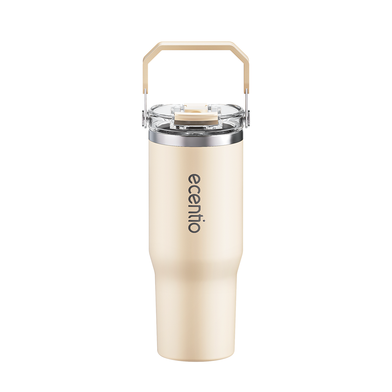 ecentio tumbler stainless 900ml tahan dingin 24 jam botol minum aesthetic warna baru pink & cream white